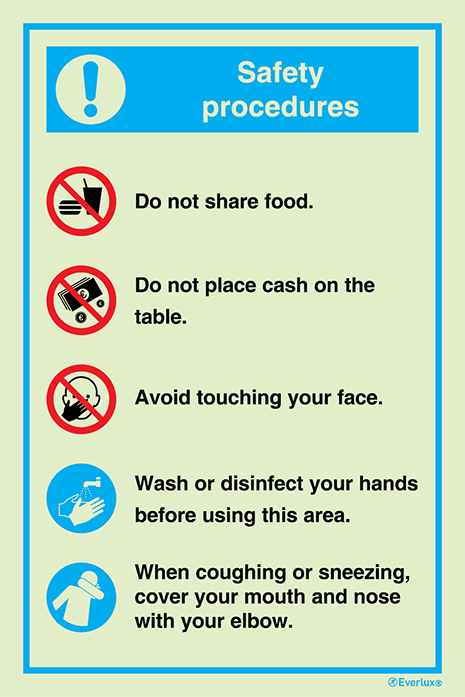 Mess and cafeteria areas general infection prevention safety procedures - SC 013