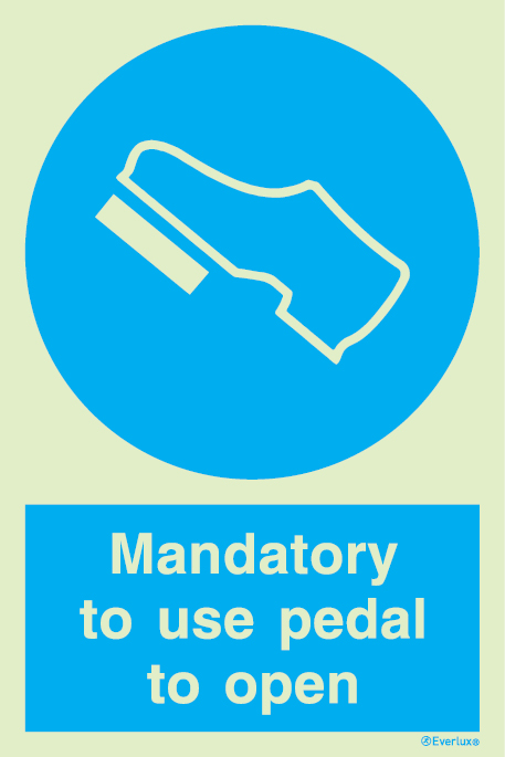 Use pedal to open mandatory action sign - SC 086