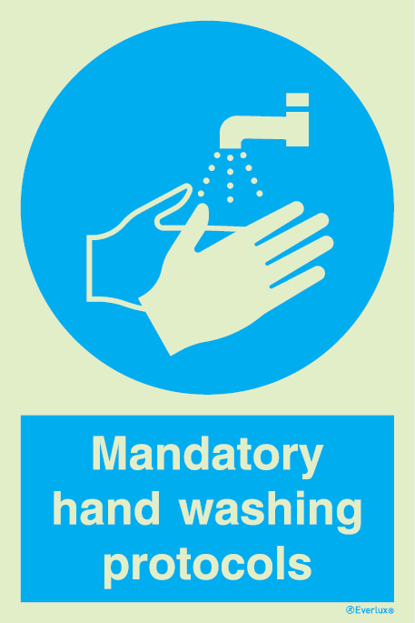 Mandatory hand washing protocols sign - SC 087