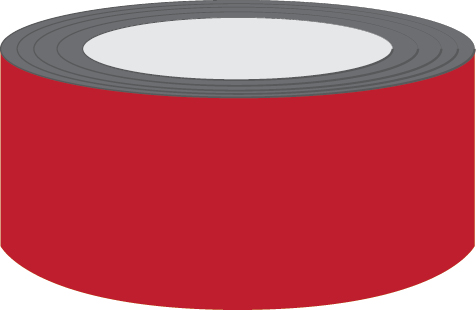 Self-adhesive red roll to mark limit/ standing areas or social distancing paths - SC 254